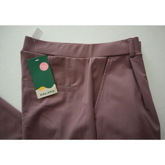 Halara Women Sz M Mauve High Waist Plicated Side Pocket Straight Leg Work Pants - Picture 7 of 13